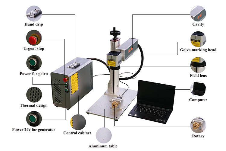 Portable mini fiber laser marking machine