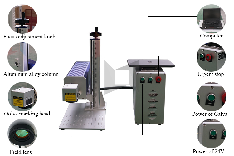 co2 glass tube laser marking machine