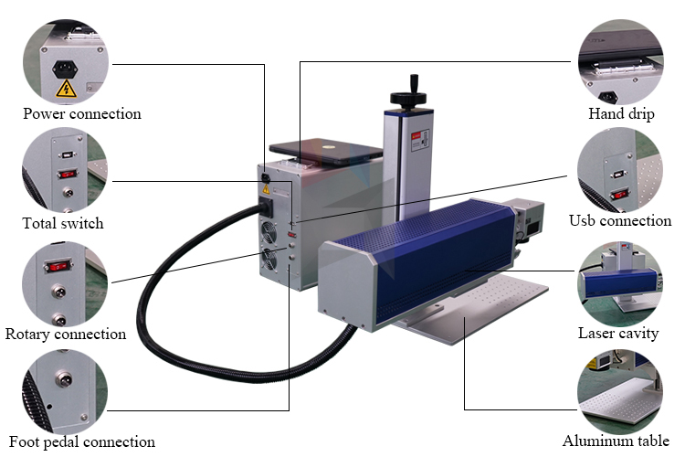 co2 glass tube laser marking machine