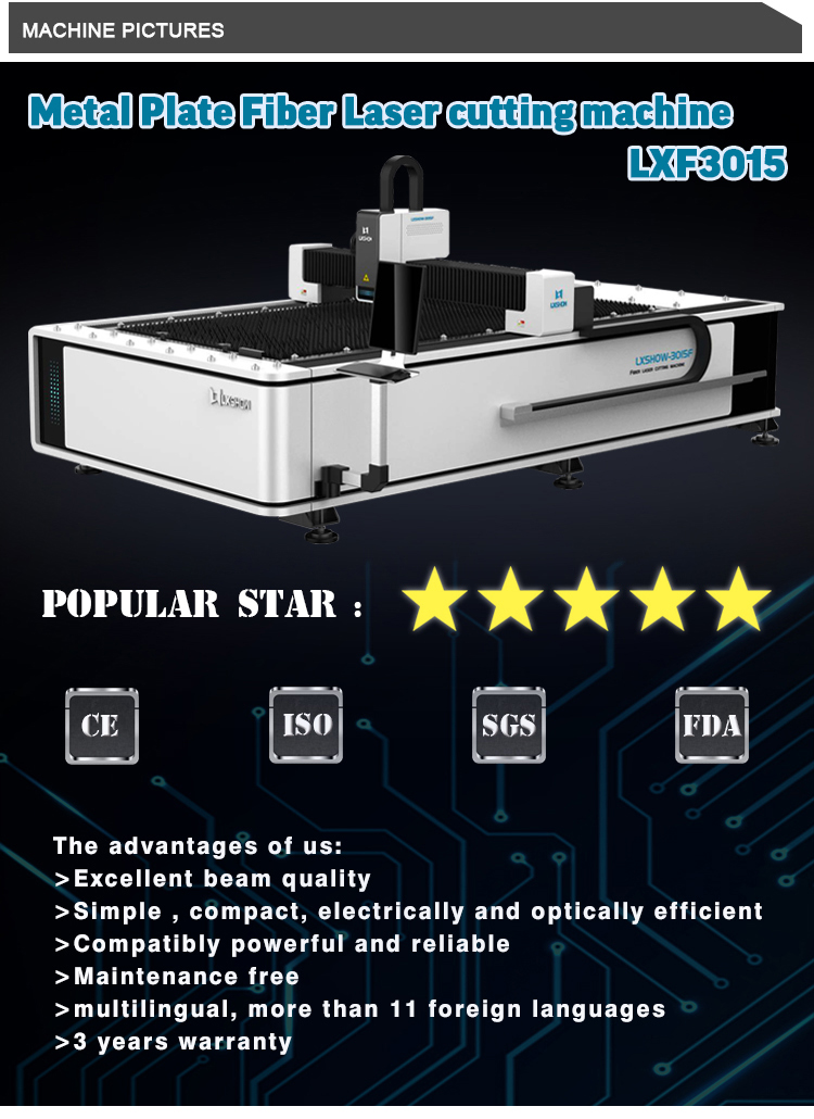 Metal Plate Fiber Laser cutting machine LXF3015