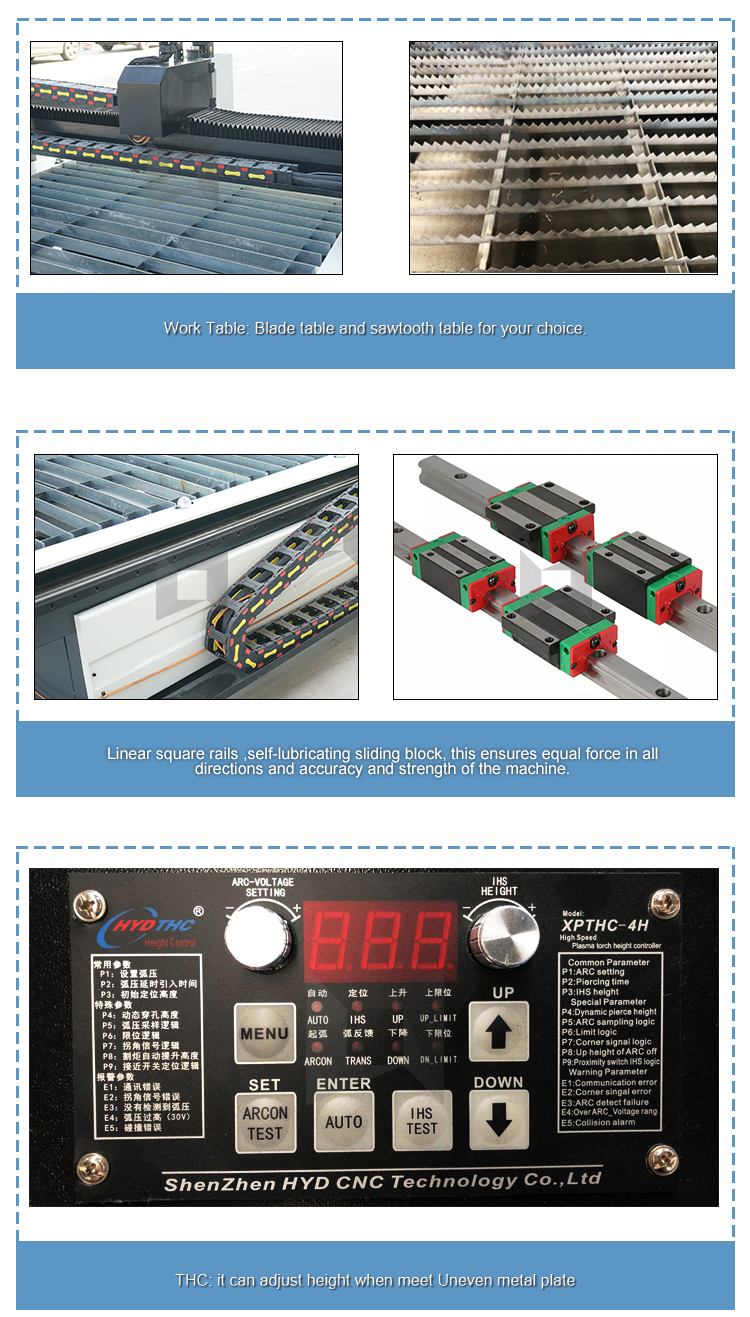 New design cnc plasma cutting machine 1530 with work size 1500*3000mm cnc plasma cutter