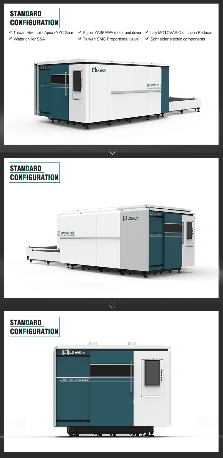 Industry 3000*1500mm 1000w 1500w 2200w 3300w 4000w 6000w 8000w 12000w 25000w fiber laser cutting machine with protection cover