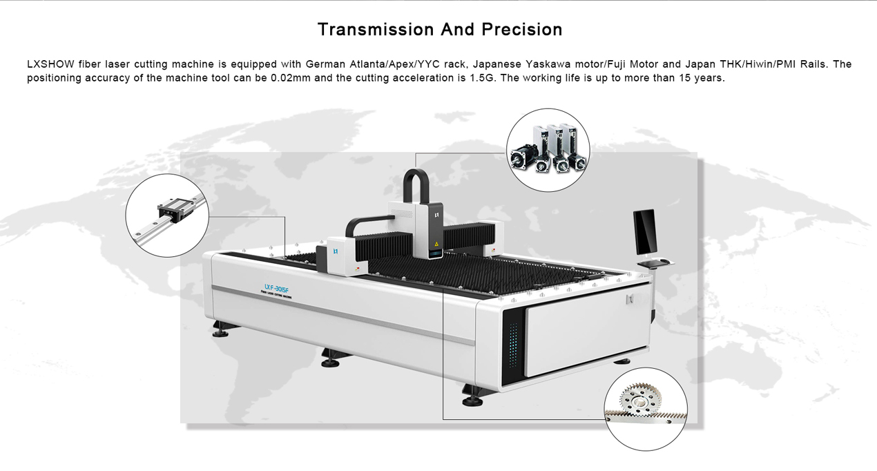 Metal Plate Fiber Laser Cutting Machine LXF1530