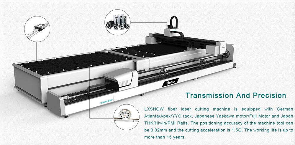 Metal Plate   Round/Square tube Exchange table Fiber laser cutting machine LXF1530JR