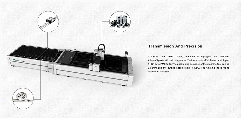 1500W 2200W 3300W Metal Plate Fiber Laser Cutting Machine with Exchange Table LXF3015J