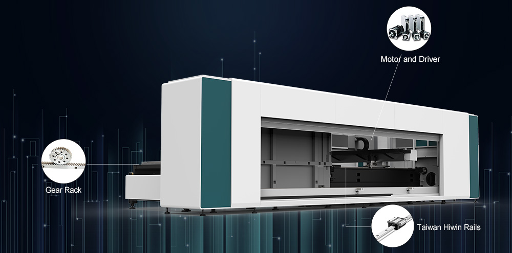 3kw 4kw 6kw 8kw 10kw 12kw Metal Iron Fiber laser cutting machine with exchange table full cover rotary metal tube pipe fiber laser cutter