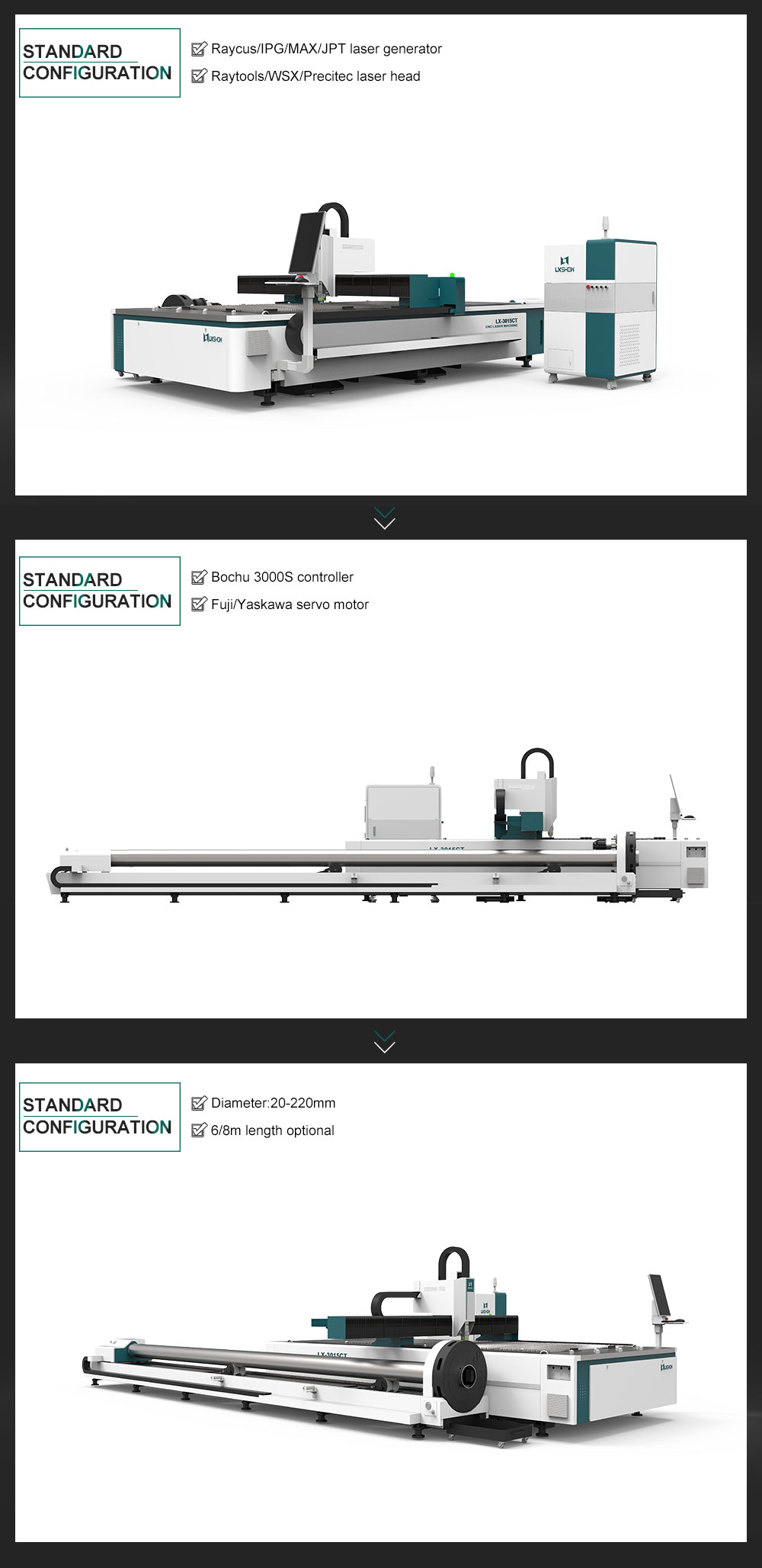 1000w 1500w 2000w Cnc fiber laser cut for metal plate and tube LX3015C