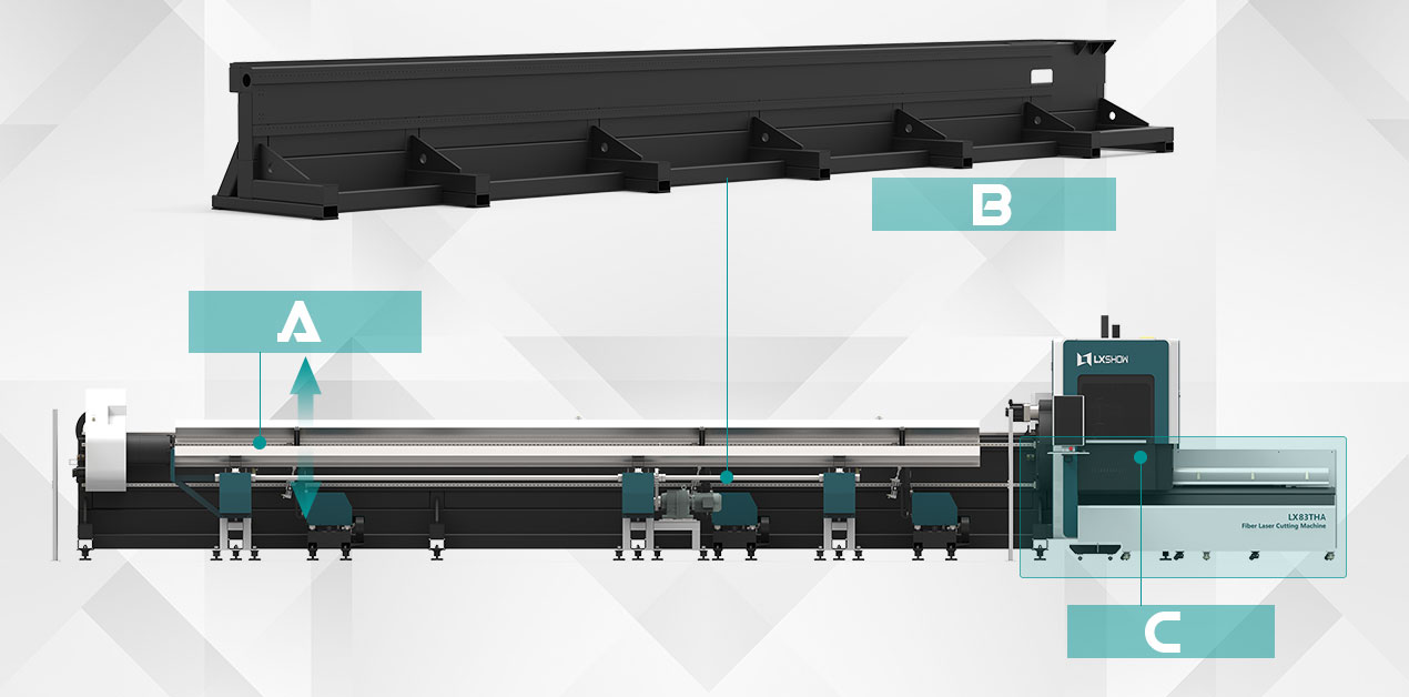 [LX83THA] New design cnc laser pipe cutting machine LX83THA Automatic loading and unloading laser tube cutter for sale