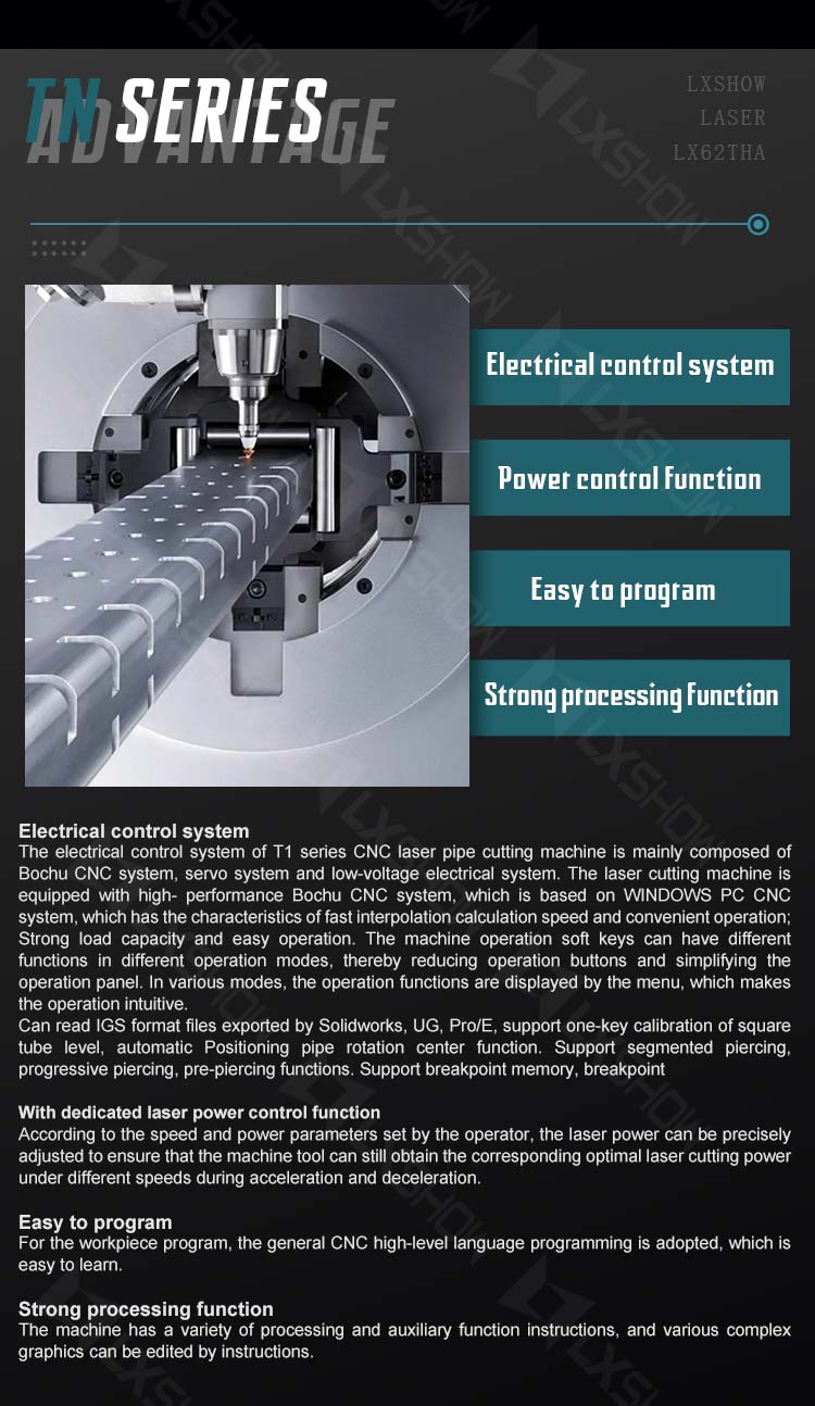 optical fiber cutting machine LX62TNA laser pipe cutting automatic loading and unloading laser tube cutting machine